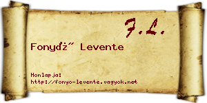 Fonyó Levente névjegykártya